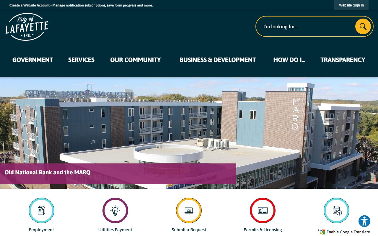 Lafayette city government phone directory website