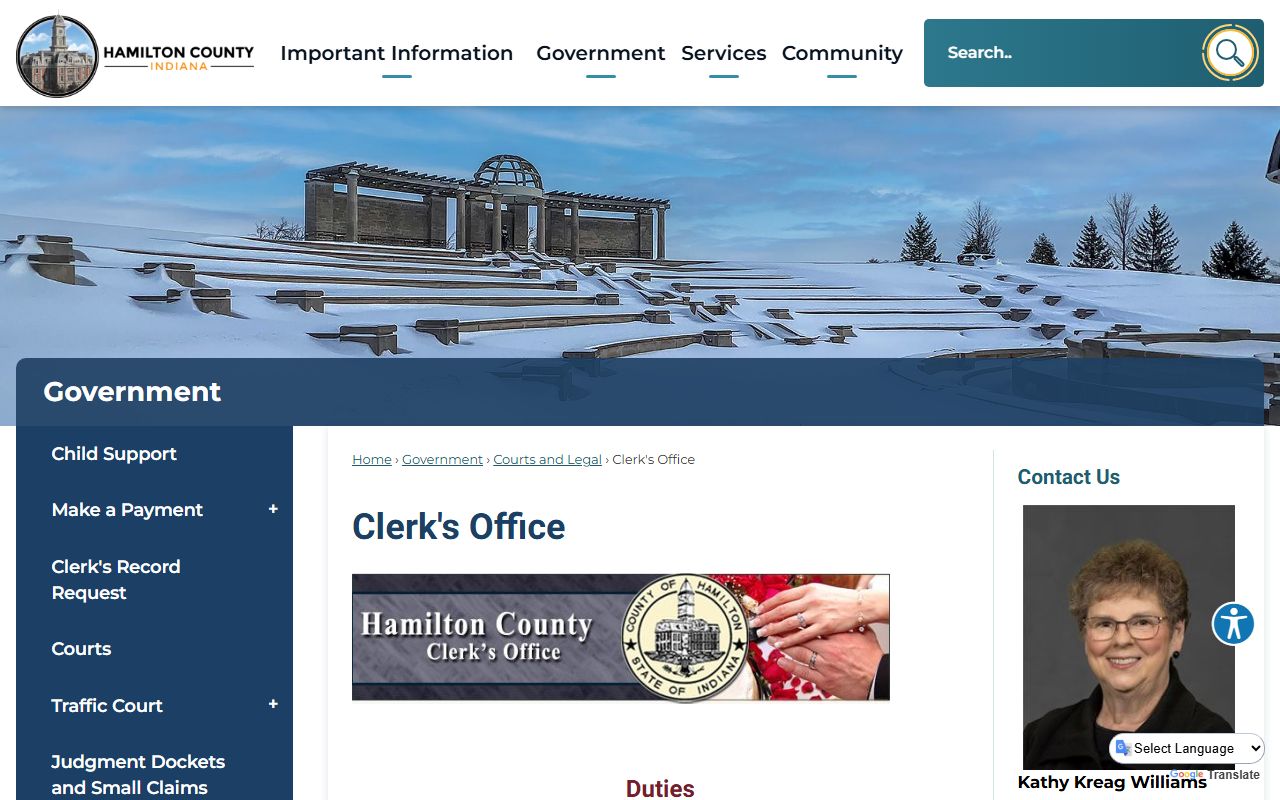 Hamilton County Clerk office page