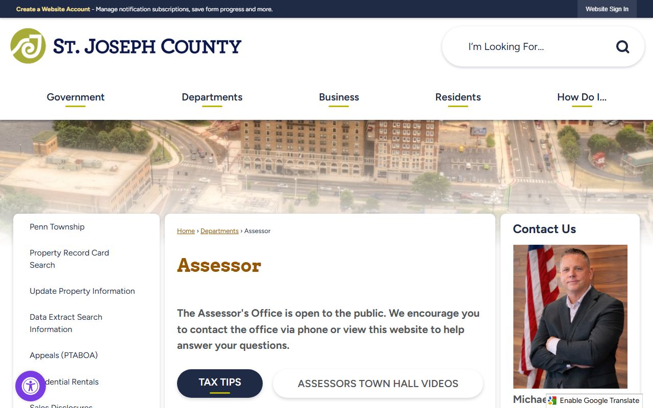 St. Joseph County assessor office phone directory listing