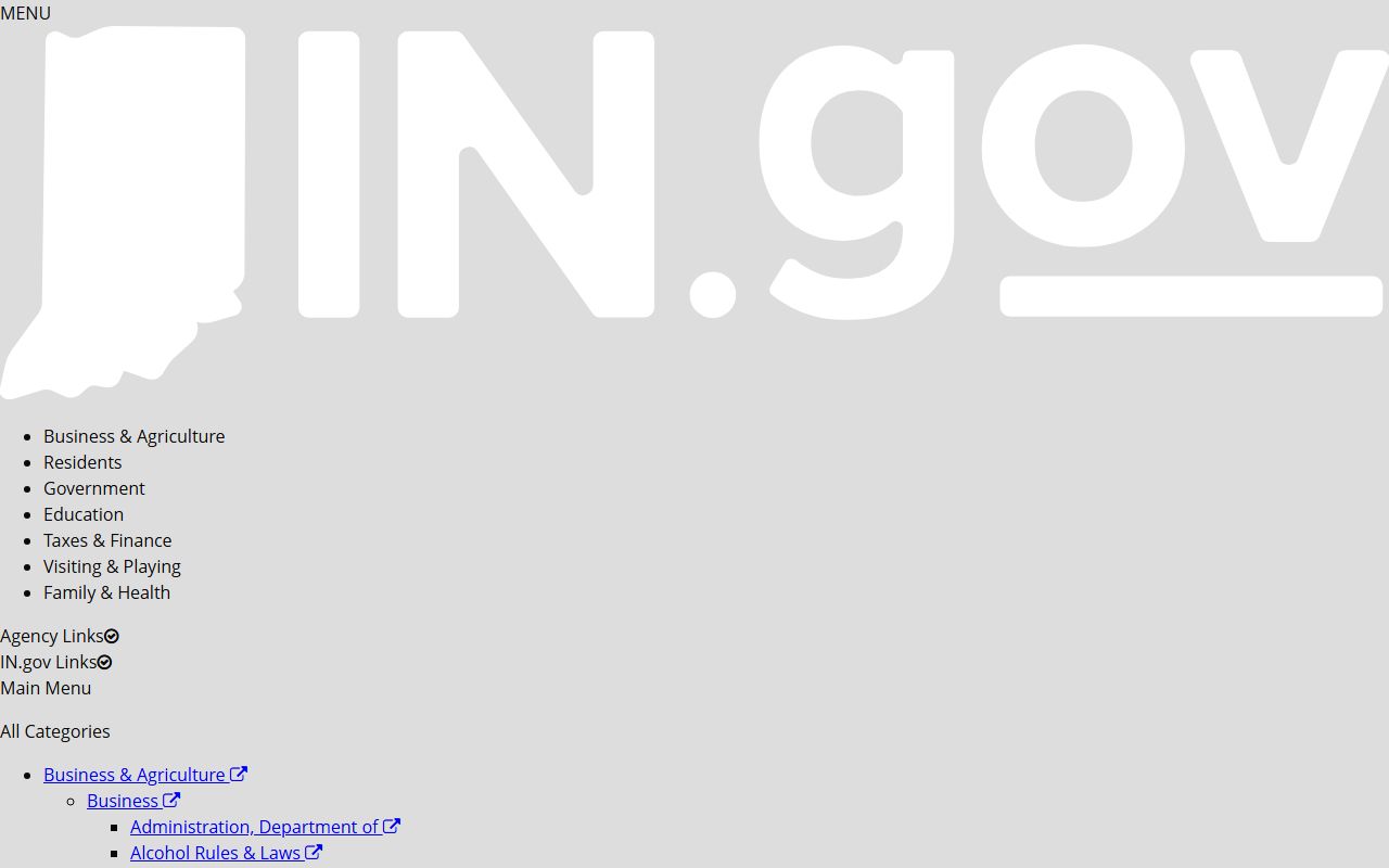 Indiana state employee phone directory search page